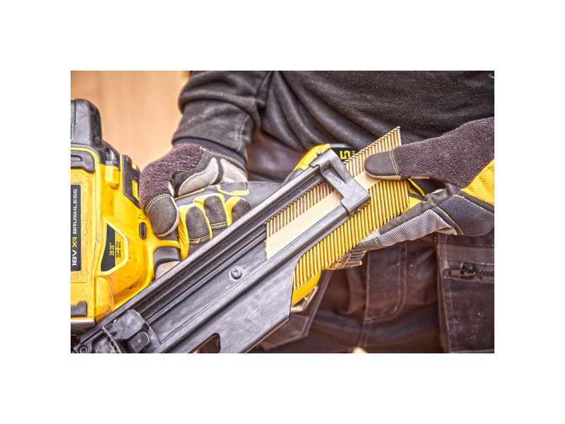 DEWALT cuie de construcție fără fir 33° 18 V (2 baterii 5.0 Ah + încărcător) în geantă