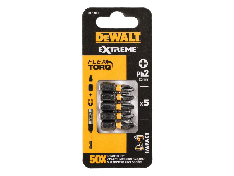 DEWALT Extreme Impact Bithegy PH2 x 25 mm (5 buc)