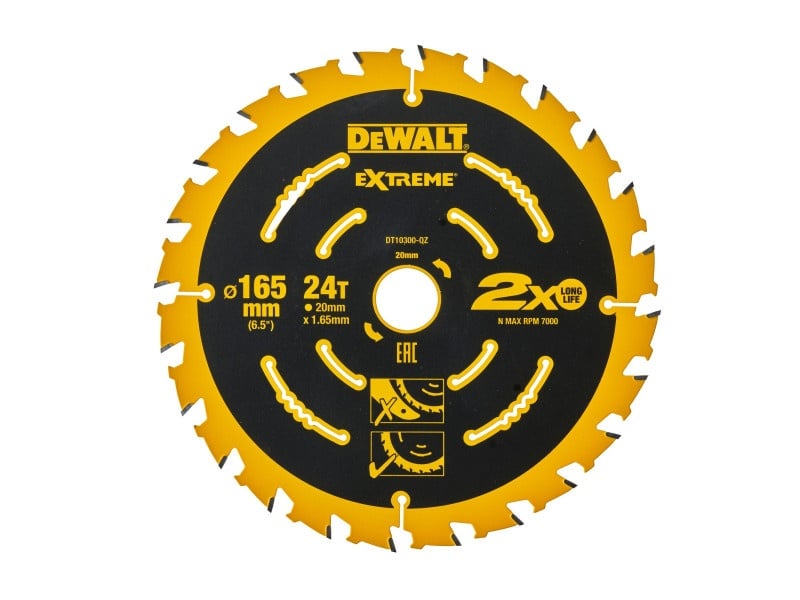 DEWALT EXTREME Lamă de ferăstrău pentru lemn 165 x 20 x 1,65 mm / 24T