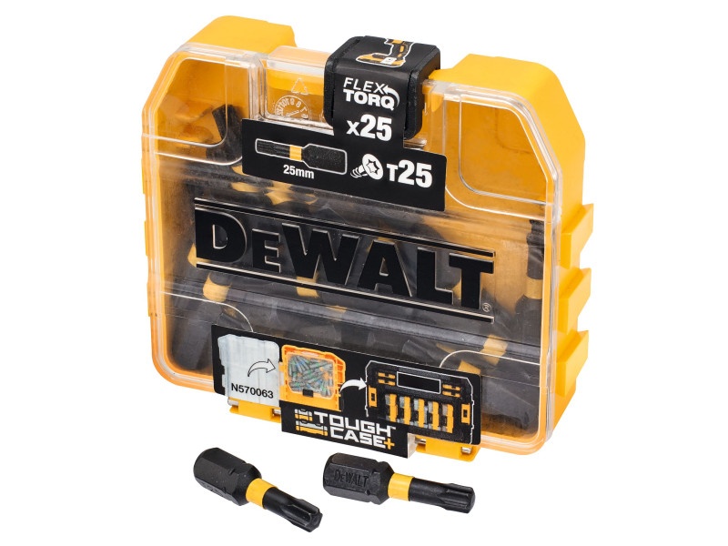DEWALT Flextorq vârf de bit T25 x 25 mm Tough Case (25 bucăți)