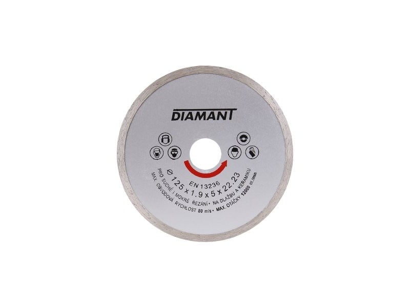 DIAMANT Disc de tăiere diamantat 125 x 1,9 x 5,0 x 22,2 mm continuu