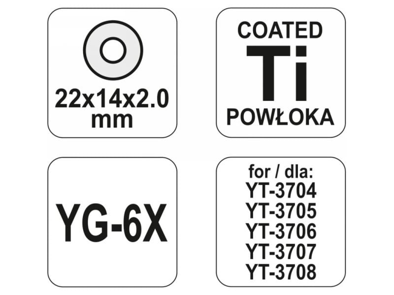 Disc de tăiat plăci YATO 22 x 14 x 2 mm (pentru tăietori de plăci YT-3704, YT-3705, YT-3706, YT-3707, YT-3708) - 3 | YEO