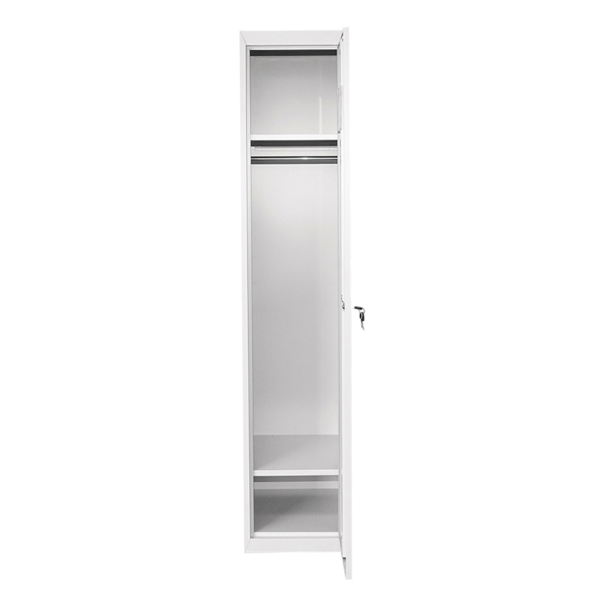 Dulap metalic fiset dublu tip vestiar 1800x450x380mm cu usa securizata, 2 rafturi, bara, oglinda si ventilatie, gri, Cod: BK92943, Brand: BRECKNER GERMANY - 1 | YEO