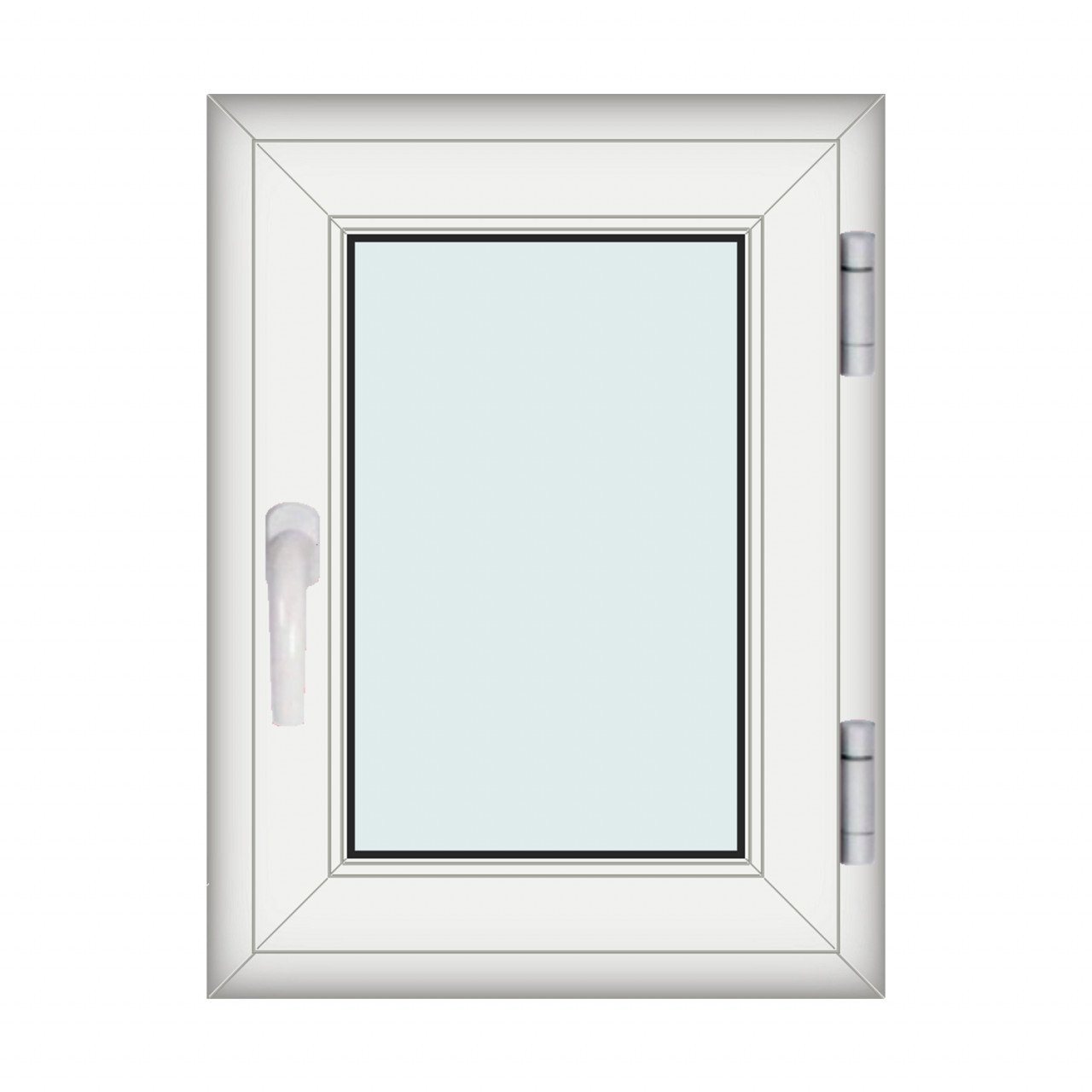 Fereastra 60x80cm, 1 canat, alb, dreapta si rabatare, Eurotech, 8.1cm, 6 camere, 3 garnituri