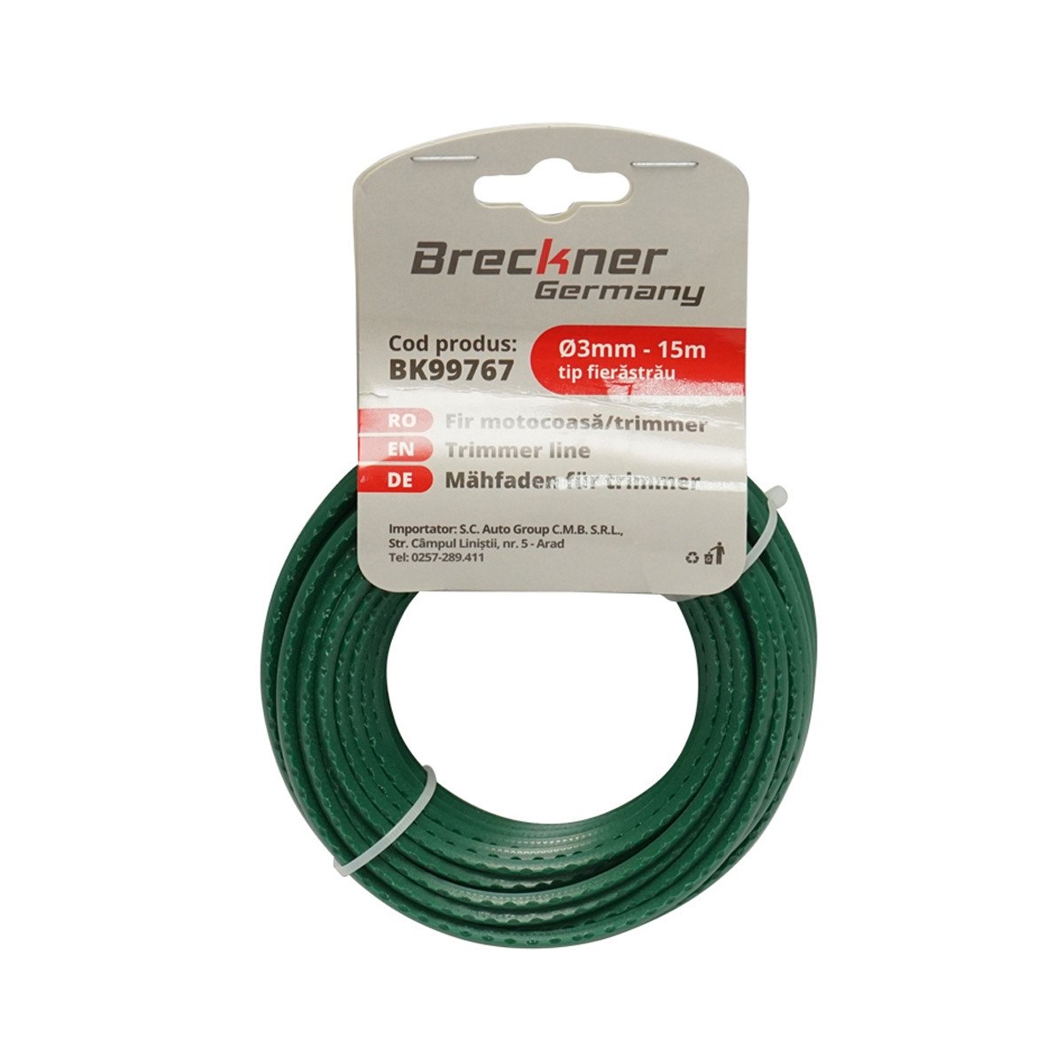 Fir zimtat verde pentru motocoasa 3mmx15m, Cod: BK99767, Brand: BRECKNER GERMANY - 1 | YEO