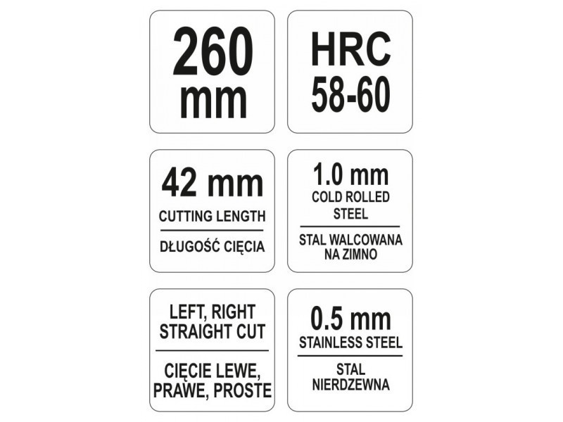 Foarfece de tăiat plăci YATO 260 mm - 2 | YEO