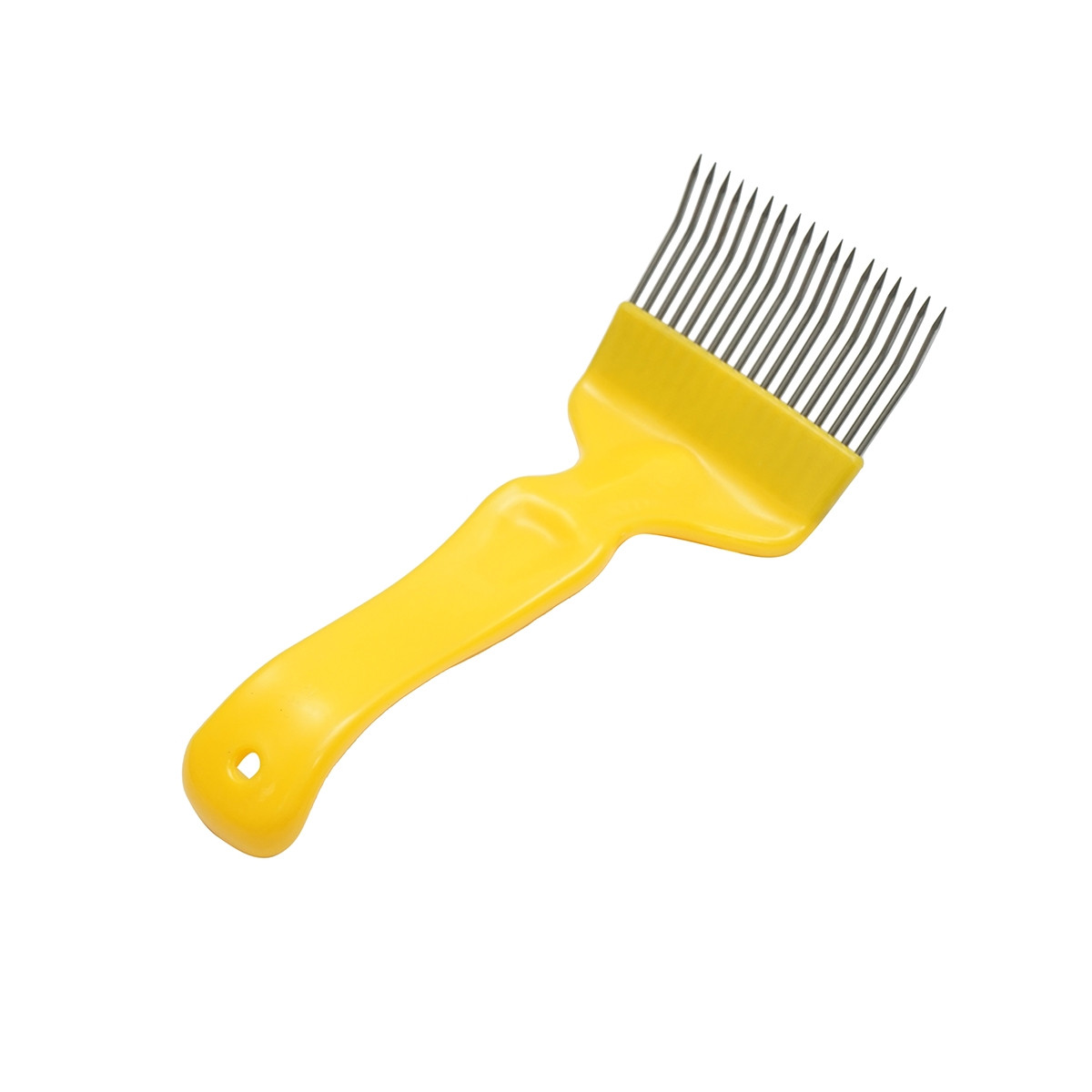 Furculita apicola pentru descapacit cu dinti indoiti din inox cu maner plastic 210mm, Cod: DISKR93Y