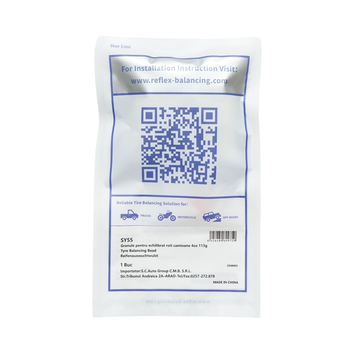 Granule echilibrat roti camioane, auto-moto, off-road 113g, DISSY55