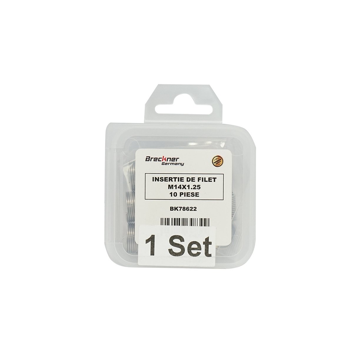 Insertie spiralata pentru reparat filete M14x1.25mm 10 piese, Cod: BK78622, Brand: BRECKNER GERMANY