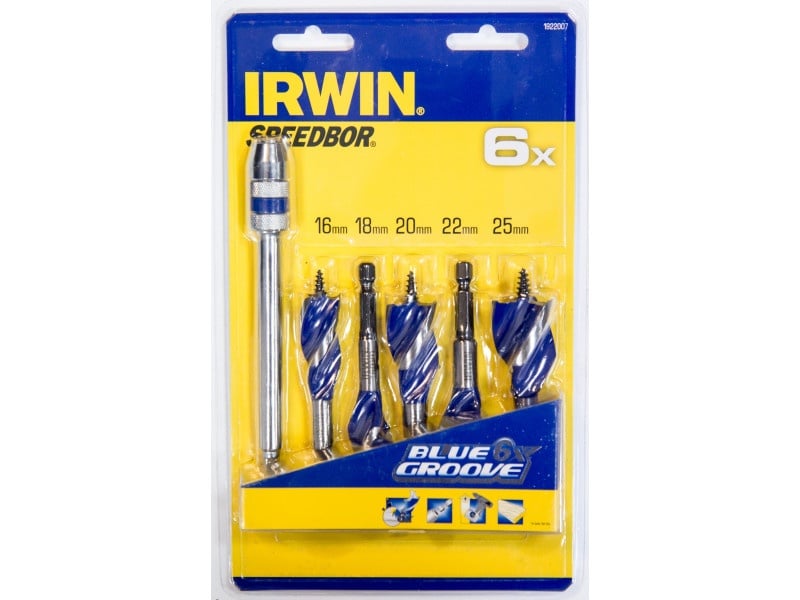 IRWIN Set de burghie pentru lemn 5 piese Bit Blue Groove 6x