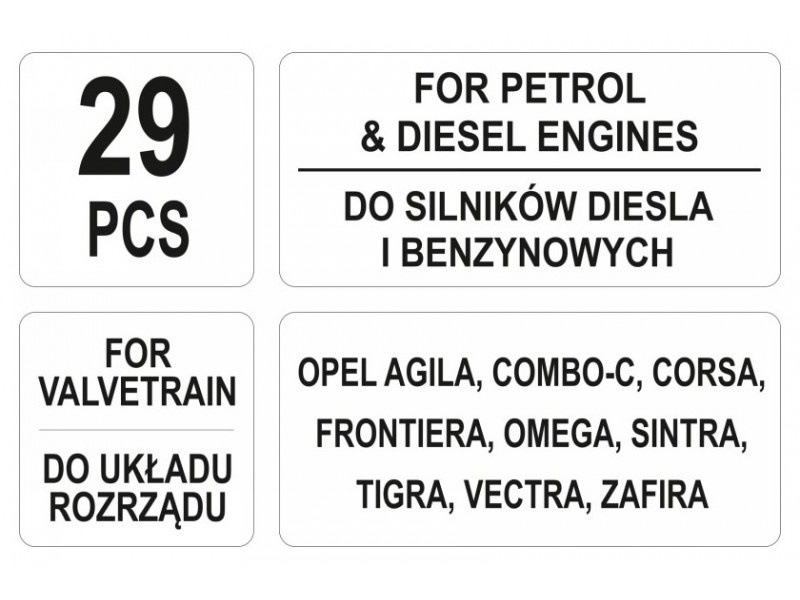 Kit fixare comenzi YATO 29 piese (Diesel și benzină) Opel - 1 | YEO