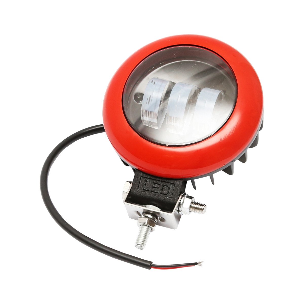 Lampa proiector rotund rosu cu LED 30W 12V/24V 10-30V, Cod: BK92815, Brand: BRECKNER GERMANY