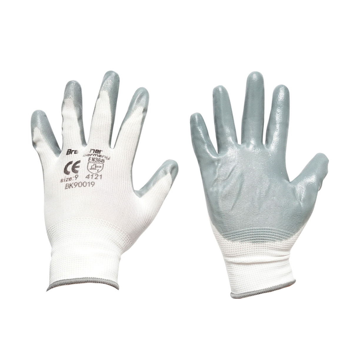 Manusi protectie bumbac alb-gri marimea 9, Cod: BK90019, BRECKNER GERMANY