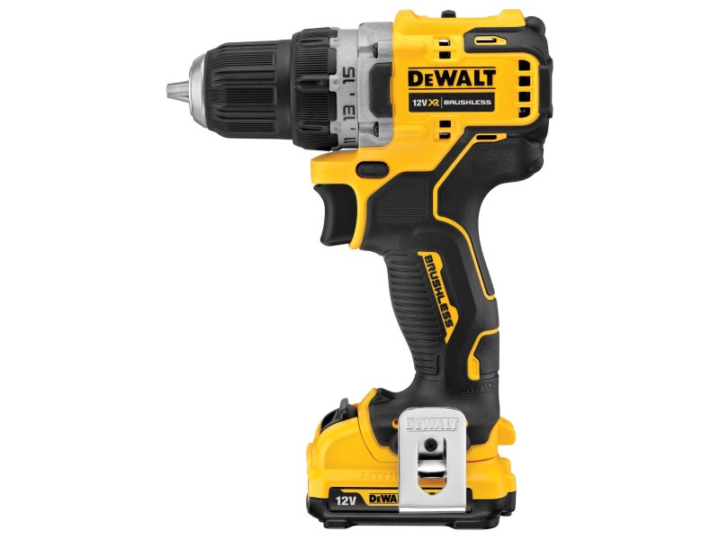 Mașină de găurit cu acumulator DEWALT 12 V fără perie de carbon (2 x acumulator 2.0 Ah + încărcător) DCD701D2