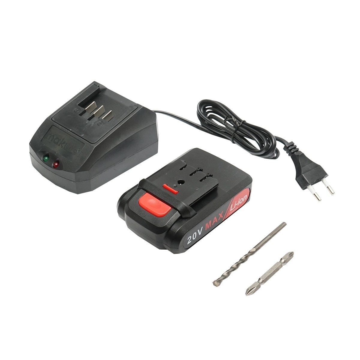 Masina de insurubat 25Nm, acumulator 20V/1500mAh si incarcator 220V/50-60Hz, ax 0.8-10mm, 1450rot/min IP20, Cod: DISDU92, Brand: MAKUTE