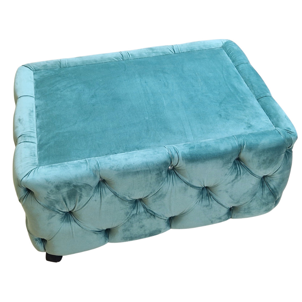 Masuta Chesterfield, 80x60x30cm, Velutto 13 Mint, Glasspandoor - 2 | YEO