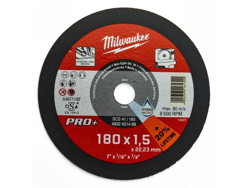 MILWAUKEE Disc de tăiat pentru metal 180 x 1,5 x 22,2 mm inox drept SC41 PRO+