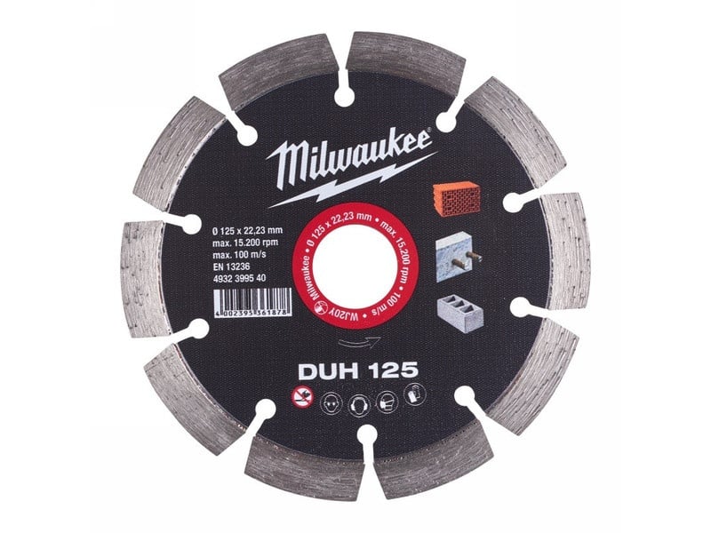 MILWAUKEE Disc diamantat de tăiere 125 x 2,3 x 10 x 22,2 mm segmentat DUH