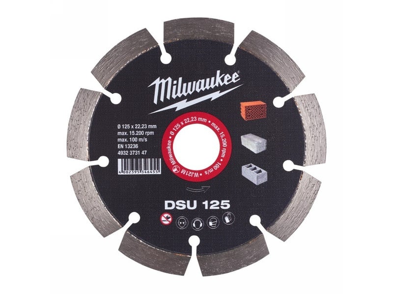 MILWAUKEE Disc diamantat de tăiere 125 x 2,4 x 10 x 22,2 mm segmentat DSU