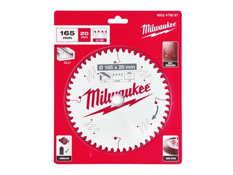 MILWAUKEE Lamă de ferăstrău pentru aluminiu 165 x 20 x 1,6 mm / 52T ATB