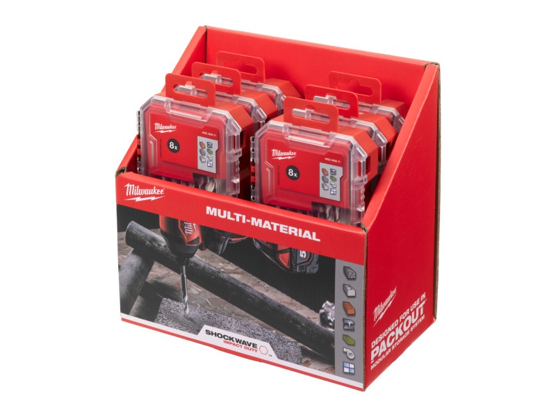 MILWAUKEE Set burghiu universal 8 piese 4-12 mm bit bit bit bit cu două tăișuri