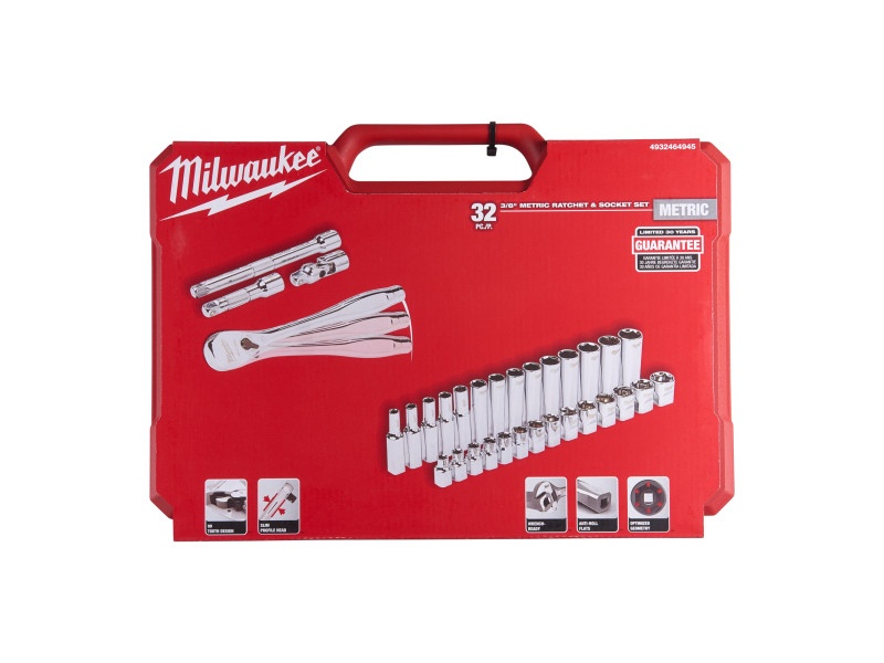 MILWAUKEE Set cheie 32 piese 3/8" 6-19 mm - 4 | YEO