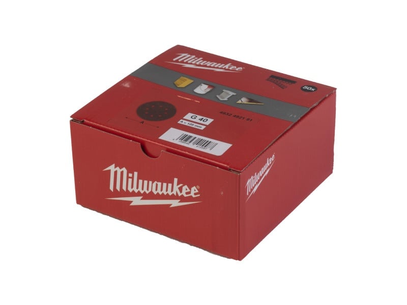 MILWAUKEE Velcro tampon de șlefuit STD 125 mm / P40 8 găuri (50 buc)