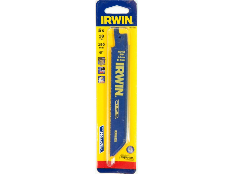 Pânză de ferăstrău IRWIN Saber 150 mm/18TPI metal bimetal (5 bucăți) - 1 | YEO