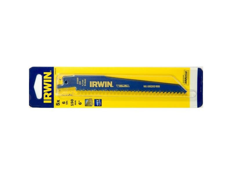 Pânză de ferăstrău IRWIN Saber 150 mm/6TPI lemn bimetal (5 bucăți)