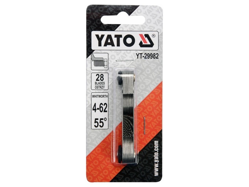 Pieptene pentru fire YATO 28 lame Whitworth 4-62 mm 55° - 1 | YEO