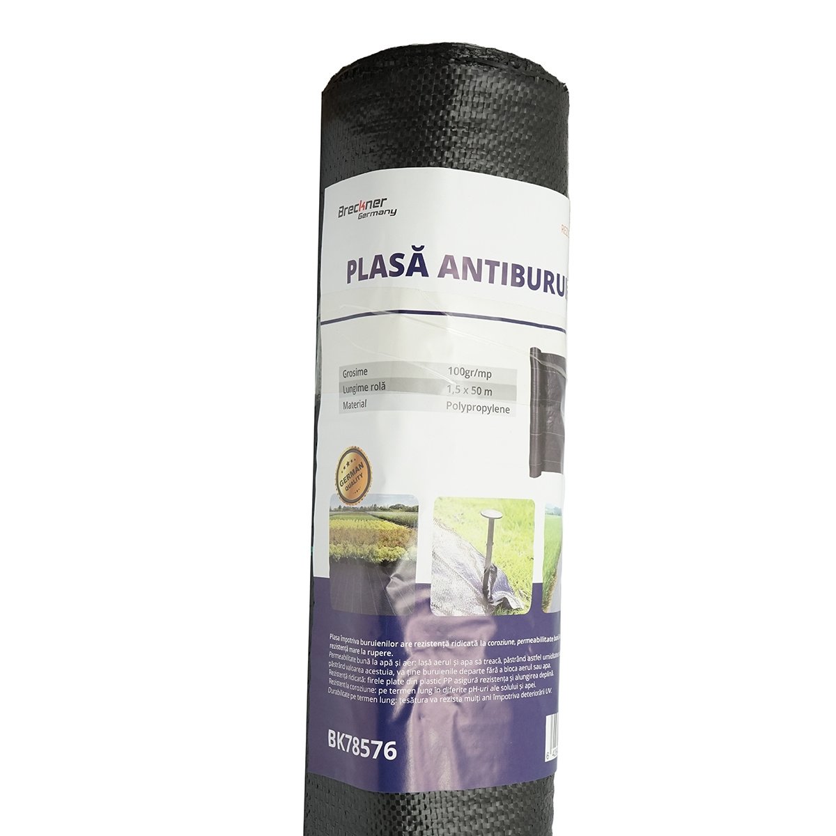 Plasa mulcire, anti buruieni 1.5x50m, 100gr/m2 neagra, permiabila, Cod: BK78576, Brand: BRECKNER GERMANY - 1 | YEO