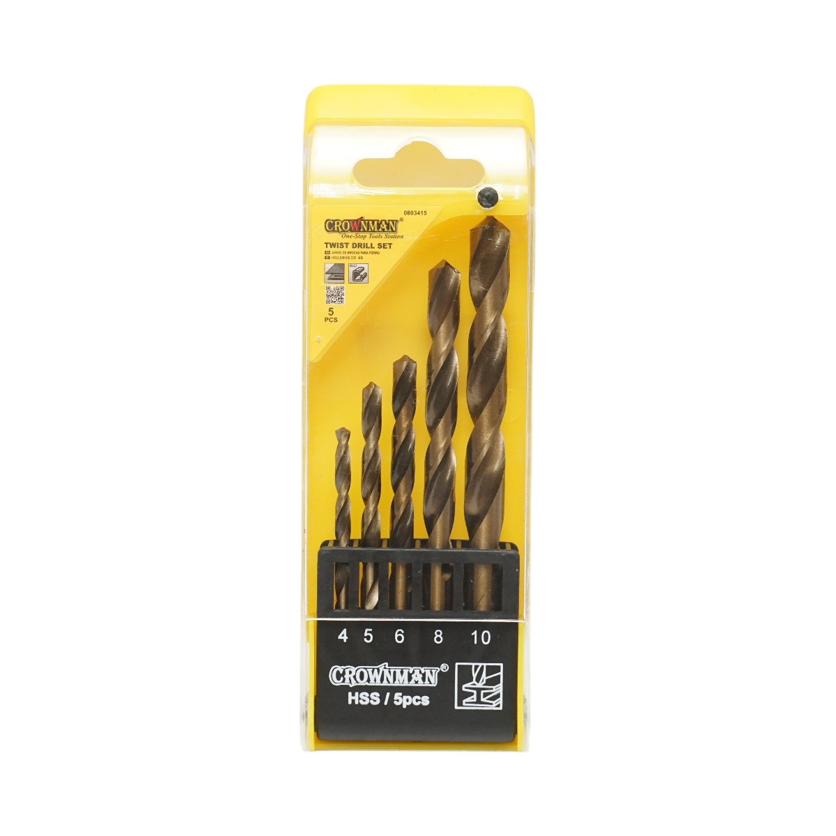 Set 5 burghie elicoidale HSS cu coada cilindrica pentru metal 4-10mm DIN 338, Cod: DISPN37, Marca: CROWNMAN