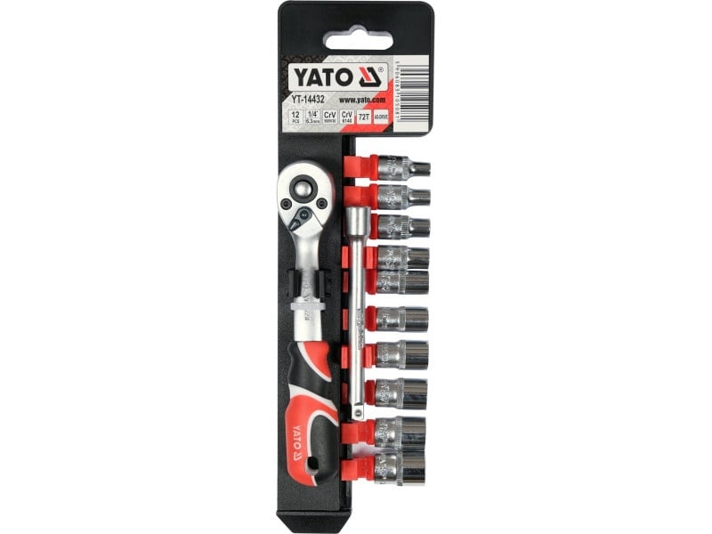 Set de prize YATO 12 piese 1/4" 4-13 mm CrV