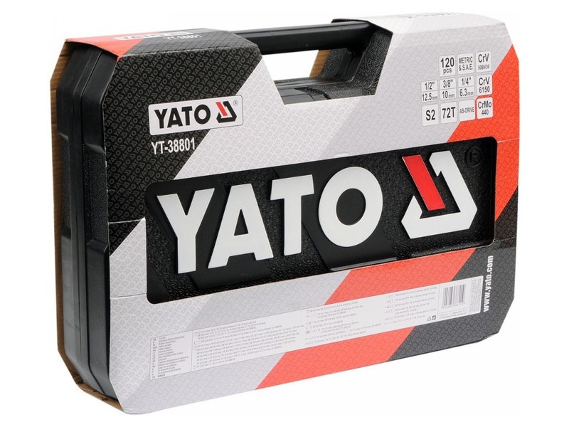 Set de prize YATO 120 piese 1/4", 3/8", 1/2" CrV - 4 | YEO