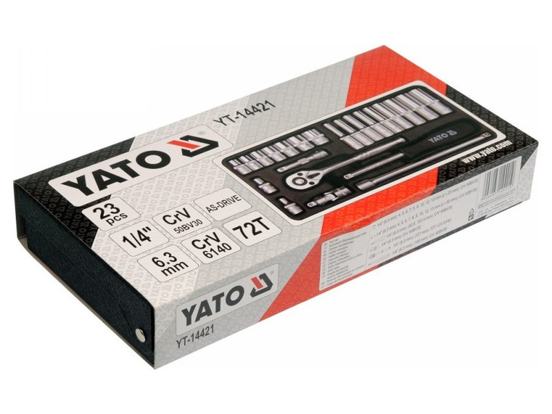 Set de prize YATO 23 piese 1/4" 4-13 mm CrV - 1 | YEO