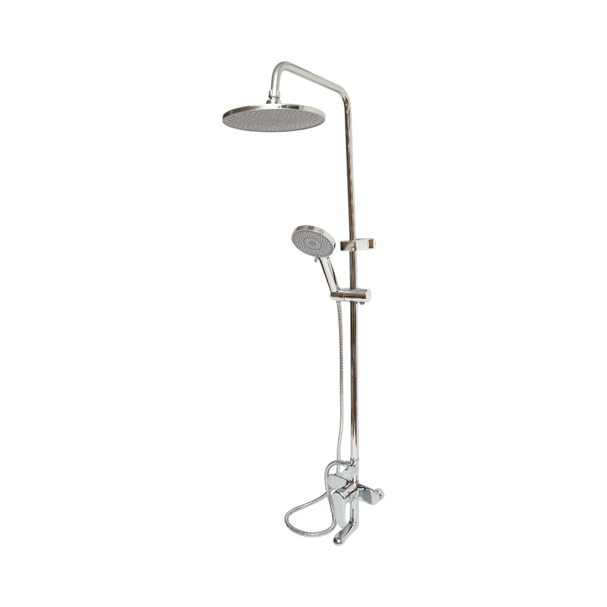 Set dus multifunctional de perete cu dus de mana, pipa cada, dus rotund, cartus ceramic, crom lucios, Cod: DISSY42