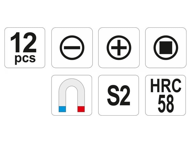 Set șurubelnițe YATO 12 piese magnetice S2 - 2 | YEO