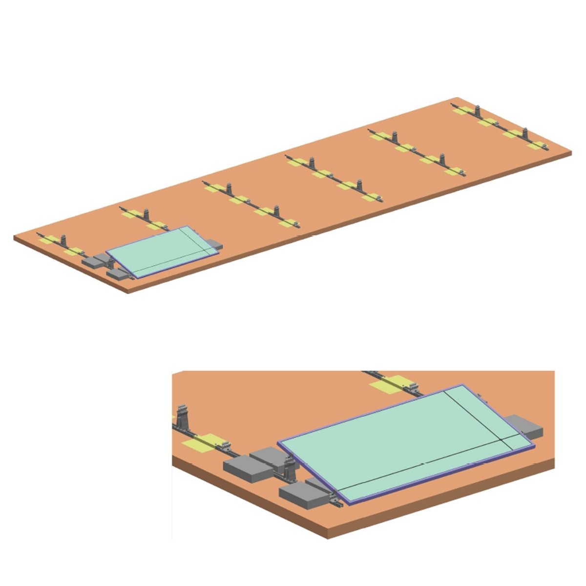 Sistem complet montare, structura terasa sud pentru 10 panouri solare fotovoltaice Yunghi 10 grade, Cod: BK77905, Brand: BRECKNER GERMANY