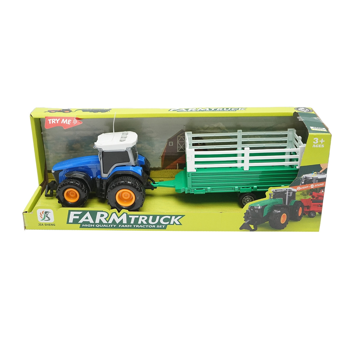 Tractor albastru cu remorca, 304x85x83mm jucarie copii +3 ani, Cod: DISLW90B