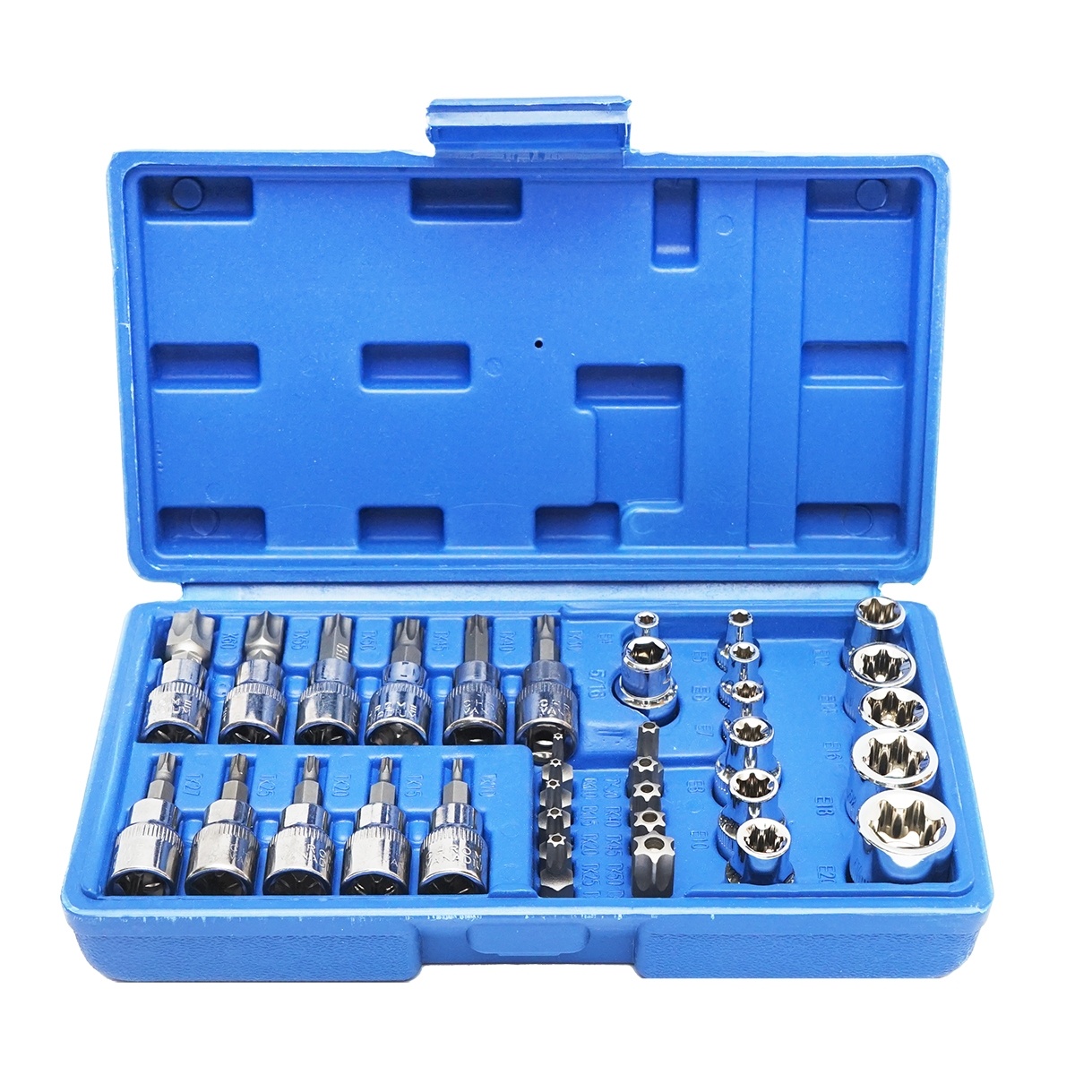 Trusa chei tubulare E-Torx, profil biti TX 34 piese, Cod: BK80616, Brand: BRECKNER GERMANY