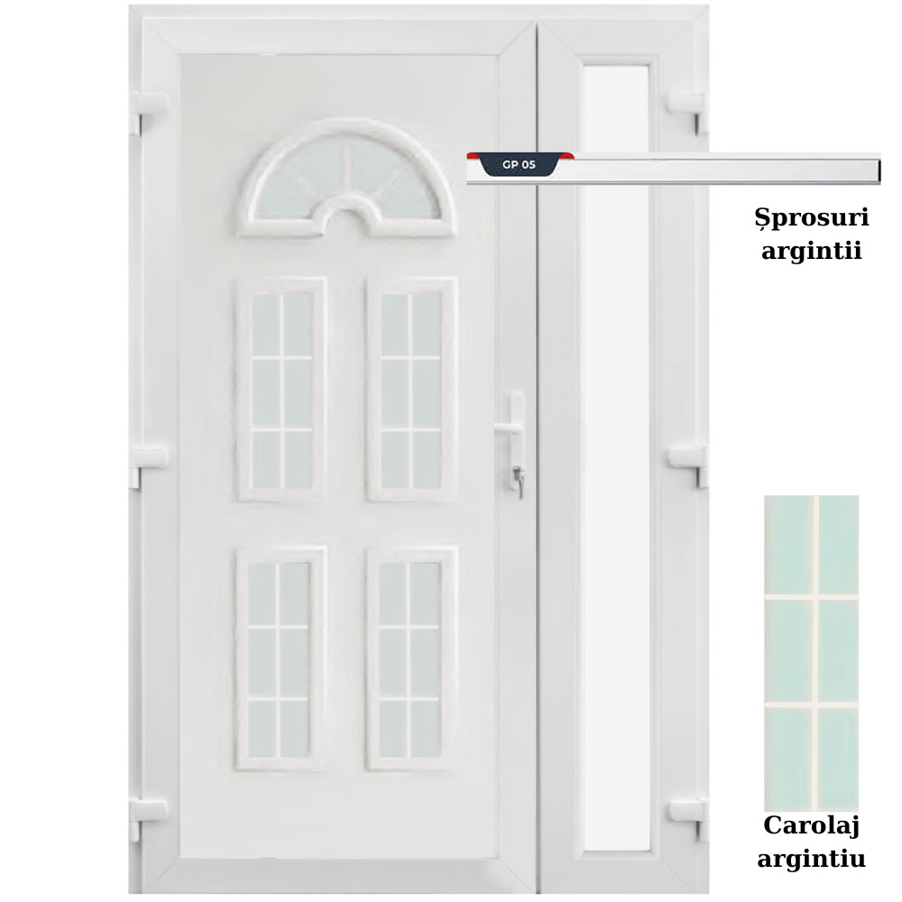 Usa London, PVC & panel decorativ, 150x190cm, alba, stanga, Ramplast, 7cm, 6 camere, T6 GP05 CGP05 Geometric