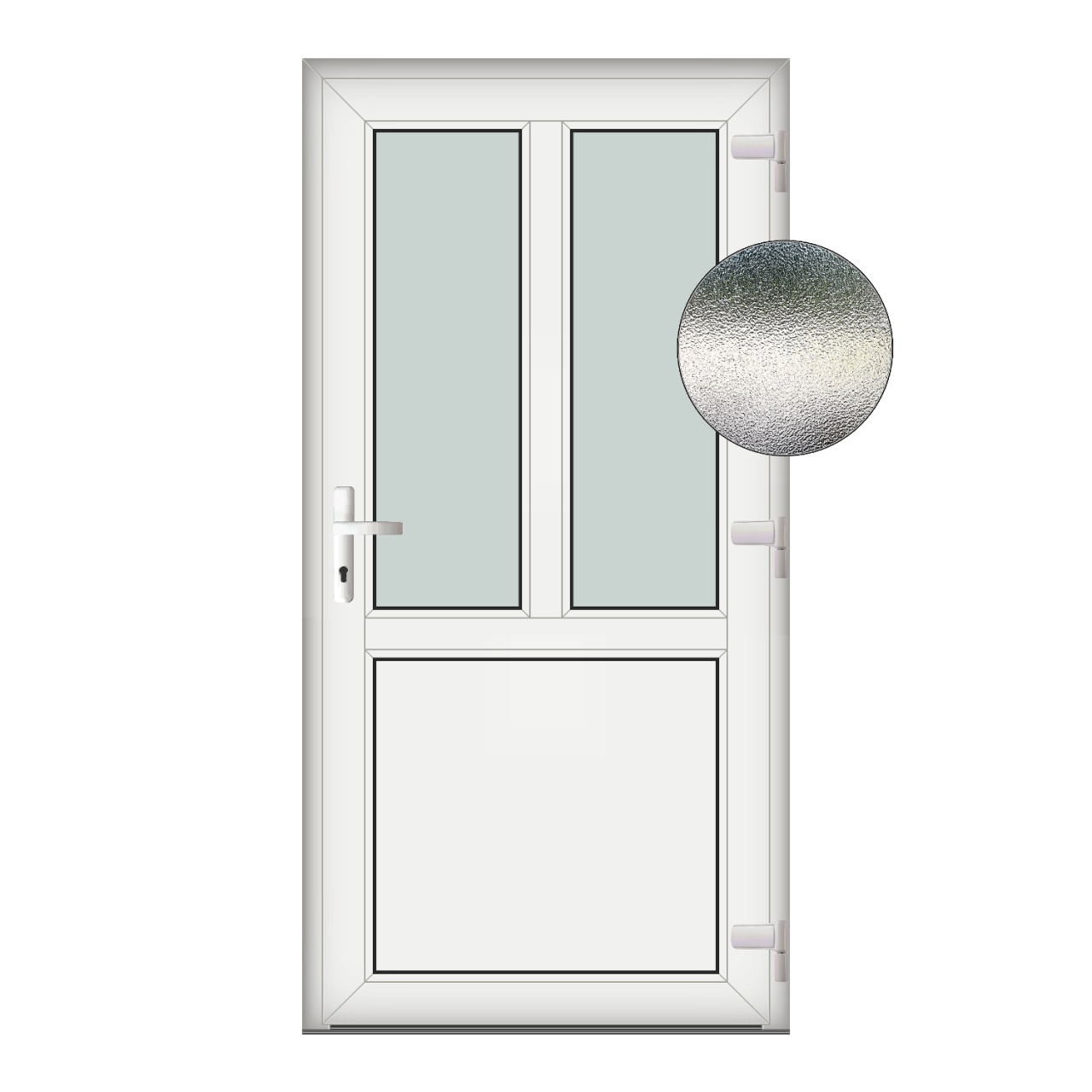 Usa T-Model, PVC & termopan, 100x210cm, alba, dreapta, Klass, 7cm, 6 camere, sticla mata nisip alb