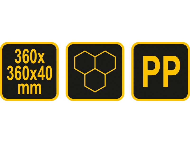 VOREL Șablon pătrat pentru piatră 360 x 360 x 40 mm - 3 | YEO