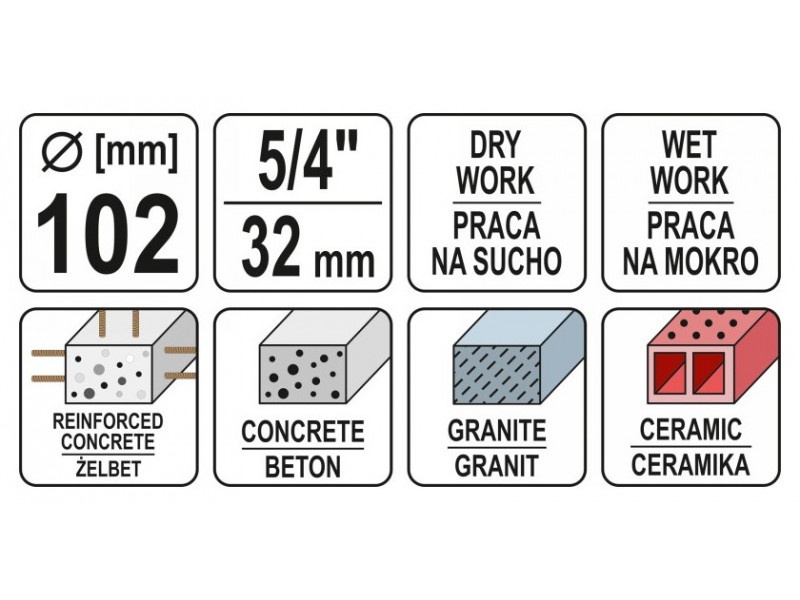 YATO Burghiu diamantat 102 mm