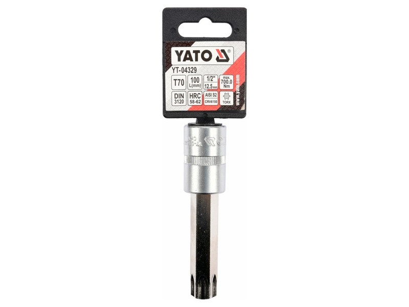 YATO cheie tubulară cu bit lung Torx 1/2" T70 CrV - 2 | YEO