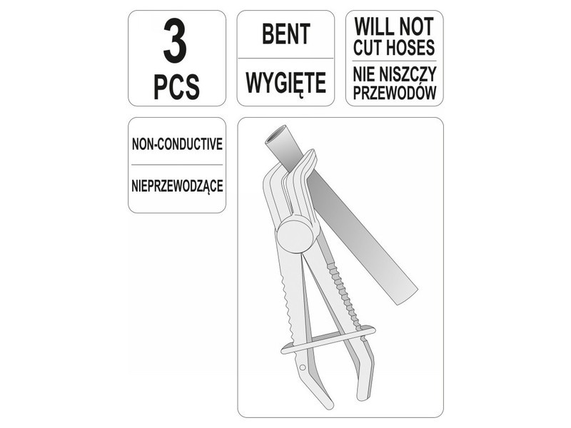 YATO Clemă flexibilă pentru țevi, set curbat 3 bucăți - 3 | YEO