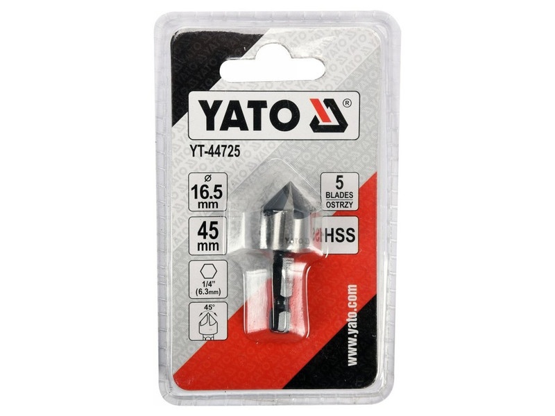 YATO Conic countersink pentru metal 16,5 mm dimensiune bit HSS - 2 | YEO