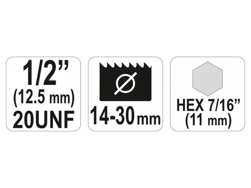 YATO Cutter circular de centrare 19-29 mm 1/2" Hex - 2 | YEO