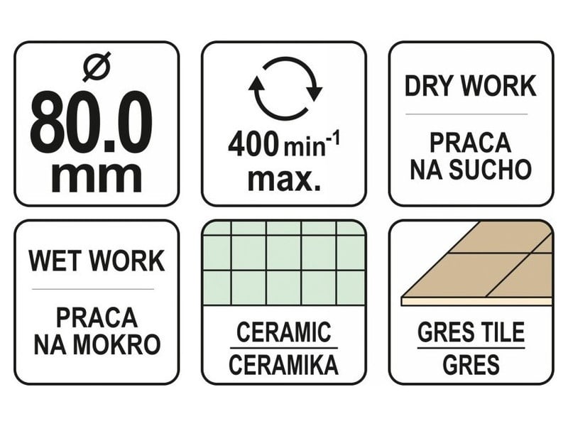 YATO Cutter circular diamantat 80 mm umed/uscat - 3 | YEO