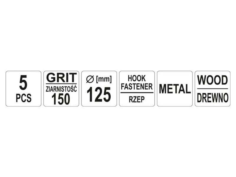 YATO Disc de fixare Velcro 125 mm / P150 (5 buc)